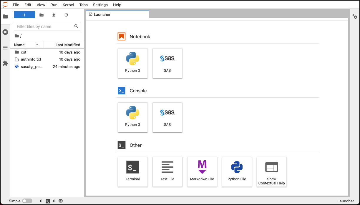 JupyterLab Launcher
