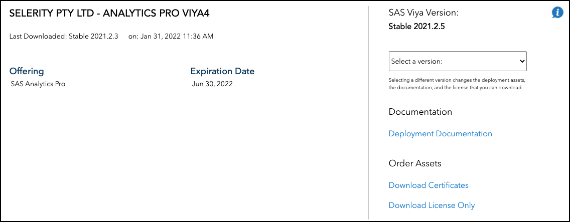 Downloading your license and certificate files from my.sas.com