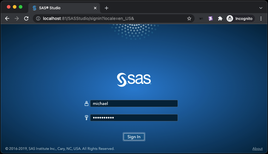 SAS Studio Login